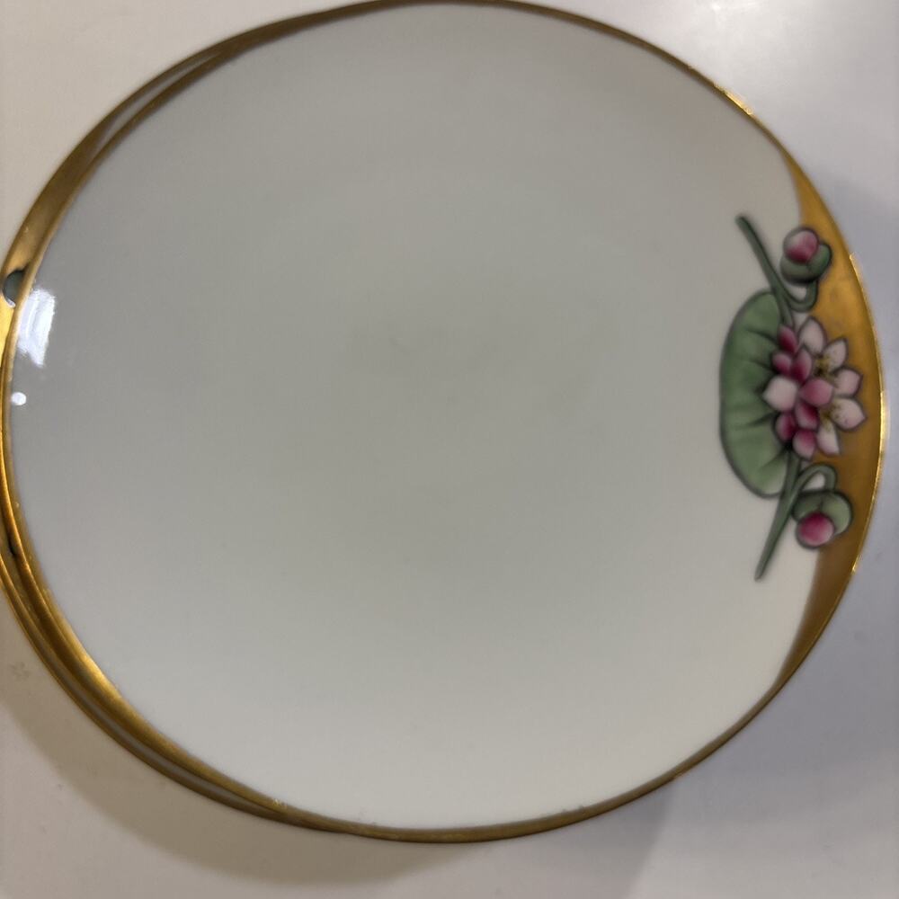 Epiag Royal Czechoslovakia Dessert Plate Set of 5 Gold Trim Floral Design 7.5